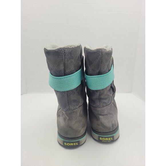 Sorel Rylee Boots Girls 4 Gray Suede Camo Camouflage Faux Fur Lined Waterproof - Picture 5 of 12